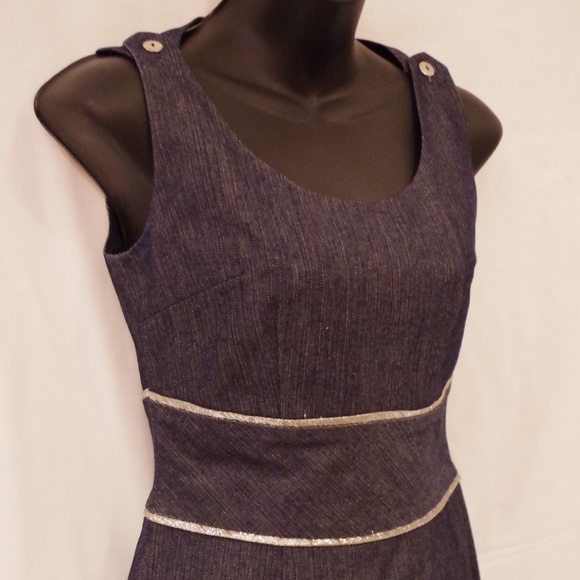 Ports 1961 Denim Dress w/Silver Trim- Sz 2 Fits 0 - Picture 2 of 4